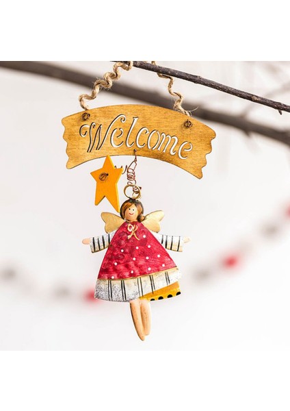 Adet Vintage Retro Noel Melek Bebek Kapı Askısı Ahşap Plaka (Yurt Dışından) indirimleri