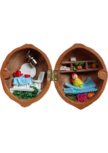 Ceviz Kabuğu Bebek Evi, Mini Ev, El Yapımı Ceviz Kabuğu Bebek Evi, B (Yurt Dışından)