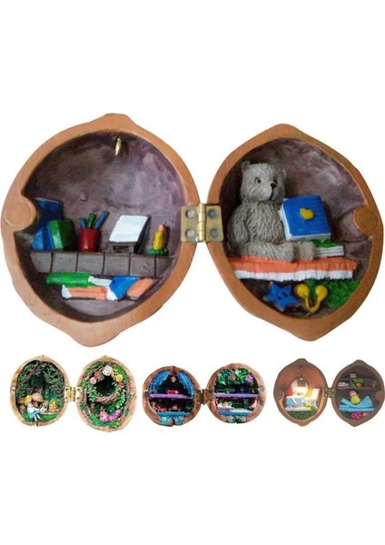 Ceviz Kabuğu Bebek Evi, Mini Ev, El Yapımı Ceviz Kabuğu Bebek Evi, B (Yurt Dışından) fırsatları