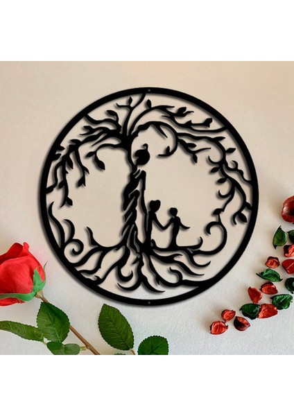 Metal Ağaç Anne Çocuklu Duvar Sanatı Metal Asma - 4 Çocuk (Yurt Dışından) fiyatları