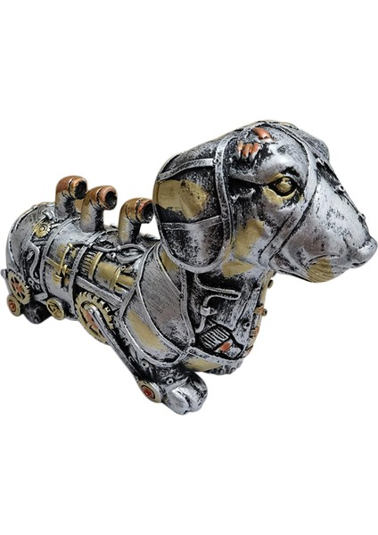 Mekanik Punk Hayvanlar Heykeli Endüstriyel Dachshund Reçine Dekor A (Yurt Dışından)