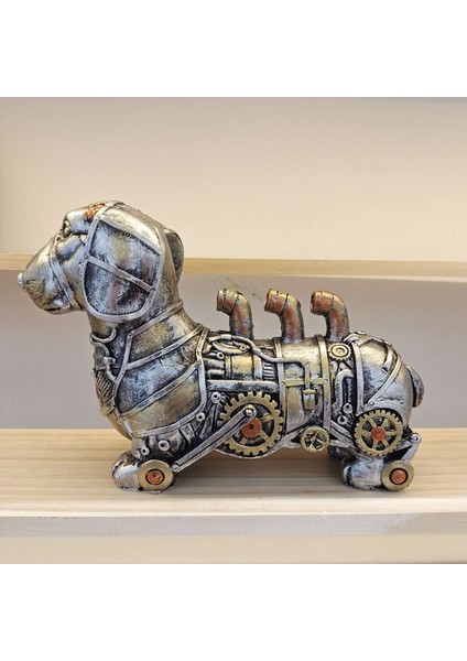 Mekanik Punk Hayvanlar Heykeli Endüstriyel Dachshund Reçine Dekor A (Yurt Dışından)