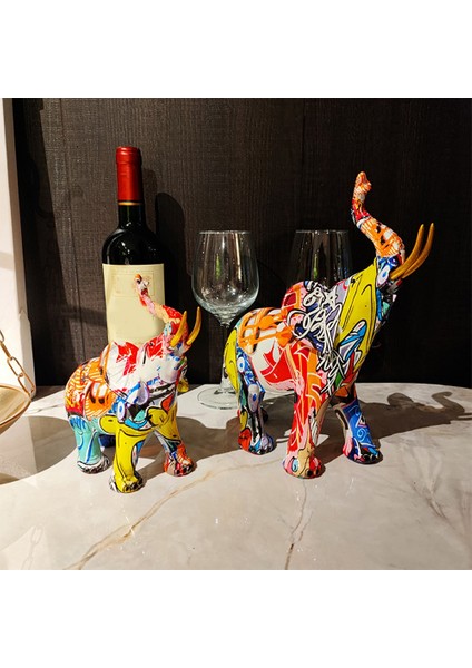 Resim Grafiti Fil Heykel Reçine Hayvan Heykeli Dekor A (Yurt Dışından) fiyatları