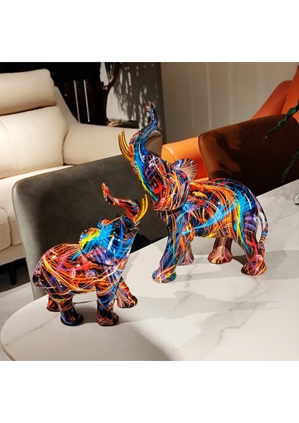Resim Grafiti Fil Heykel Reçine Hayvan Heykeli Dekor A (Yurt Dışından) indirimleri