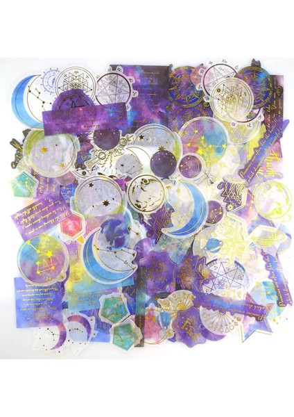 180 Adet Galaxy Washi Etiketleri, Scrapbooking, Kendin Yap Sanat El Sanatları, Albüm (Yurt Dışından)