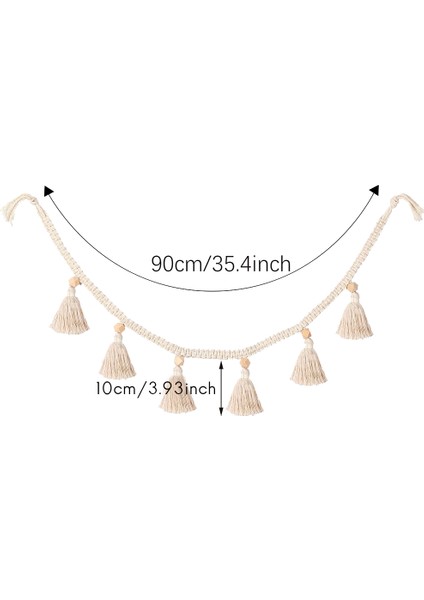Makrome Dokuma Püskül Çelenk Sepet Dekoratif Ev Dekoru (3 Paket, B) (Yurt Dışından) fırsatları