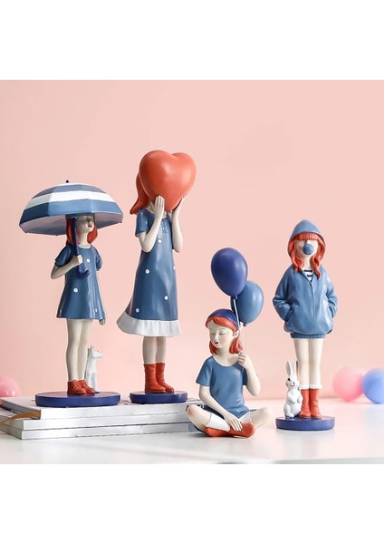 Modern Heykel Balon Kız Figürleri Tatlı Kızlar Karakter Modeli C (Yurt Dışından) modelleri