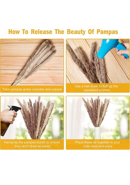 Kurutulmuş Pampas Otu 60 Sap Doğal Pampas Otu Dekor Kurutulmuş Çiçekler (Yurt Dışından) modelleri