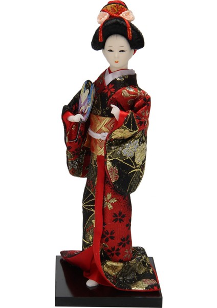 Japon Geyşa Bebekleri Kimono El Yapımı Ipek Halk Dekoru Sergileme A3 (Yurt Dışından)