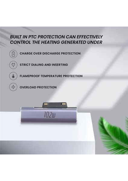 Surface Pro 3 4 Için 102W USB C Type C Pd Hızlı Şarj Fişi Dönüştürücü (Yurt Dışından)