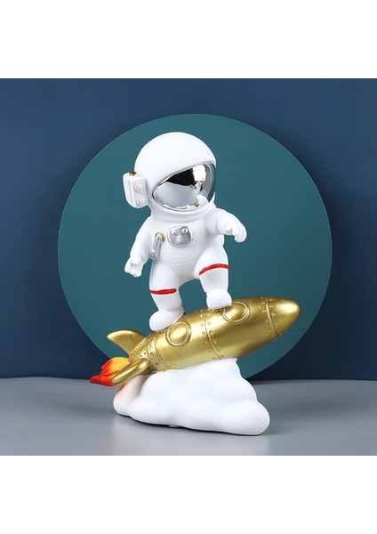 Roket Üzerindeki Astronot Heykelcik Ev Dekorasyonu Koleksiyonluk Heykel Masa B (Yurt Dışından) fiyatları