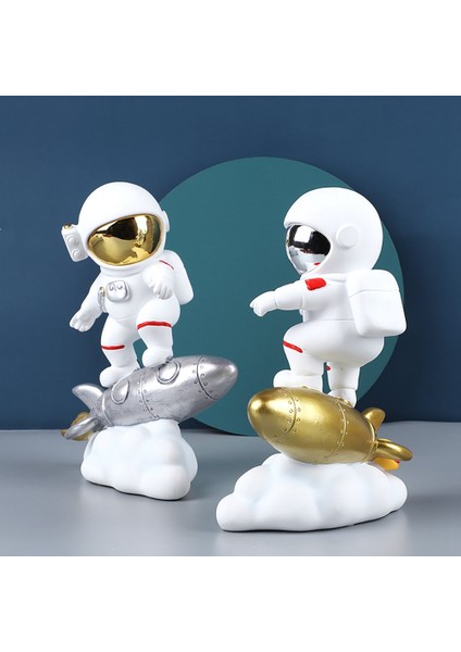 Roket Üzerindeki Astronot Heykelcik Ev Dekorasyonu Koleksiyonluk Heykel Masa B (Yurt Dışından) fırsatları