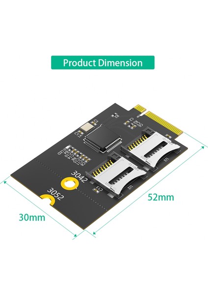 Çift Micro-Sd Kart, Tf Karttan Ngff M.2 Anahtar B Okuyucu (Yurt Dışından)