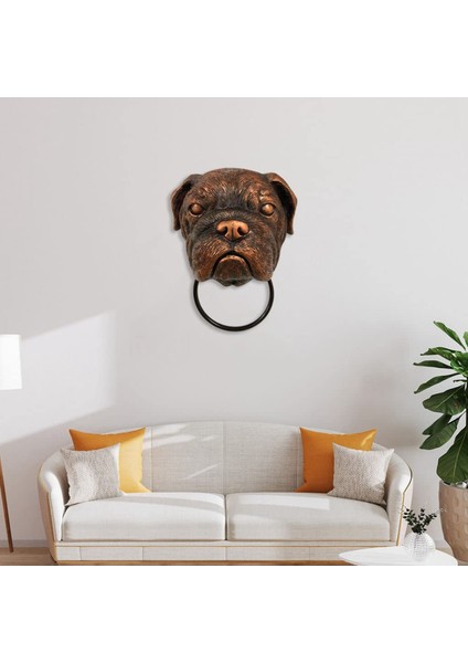 Köpek Başlı Kapı Tokmağı Retro Kapı Tokmakları Ön Kapı Dekorasyonu Için C (Yurt Dışından)