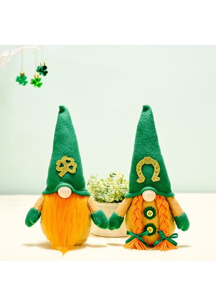 St. Patrick Günü Süslemeleri Gnome Peluş El Yapımı Yüzsüz Bebek (Yurt Dışından) indirimleri