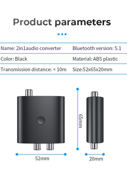 Bluetooth 5.0 Alıcı Dijital Analog Ses Dönüştürücü 2'si 1 Arada Optik (Yurt Dışından)