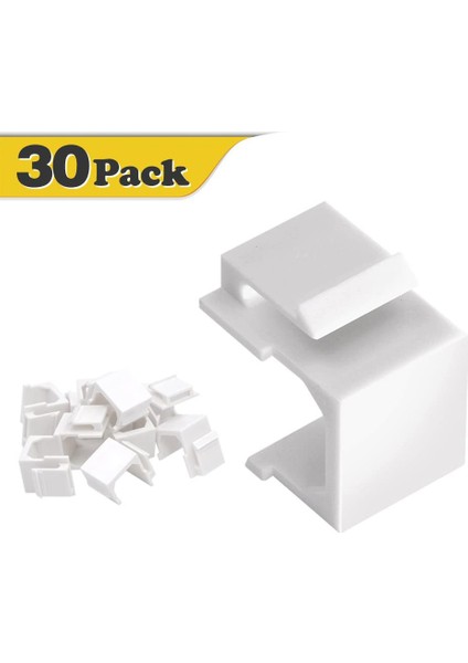 Keystone Duvar Plakası Için 30'lu Paket Boş Keystone Jack Ek Parçaları - Beyaz (Yurt Dışından)