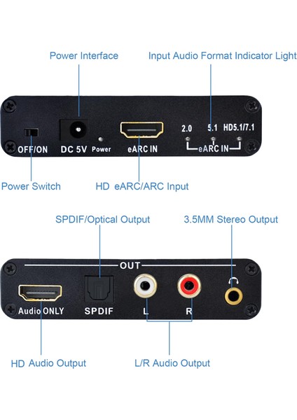 Earc Audio Extractor HDMI Uyumlu Rca Audio Extractor Adaptörü (Yurt Dışından) fırsatları
