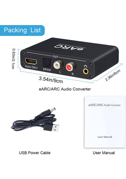 Earc Audio Extractor HDMI Uyumlu Rca Audio Extractor Adaptörü (Yurt Dışından) indirimleri