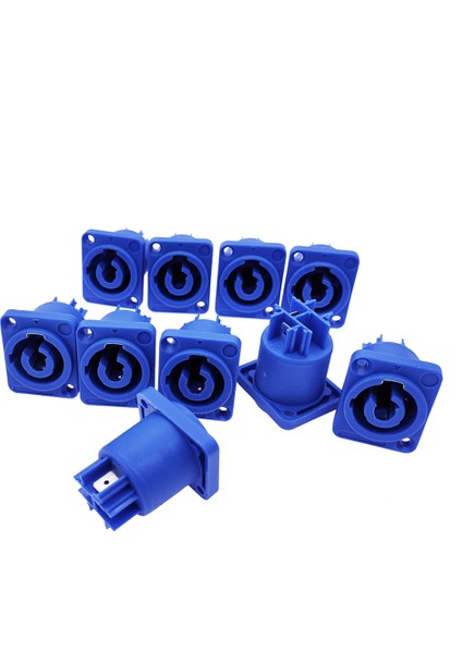 Powercon Konnektörü 3 Pin 20A 250V Güç Hoparlör Paneli Soketi, Mavi (Yurt Dışından)