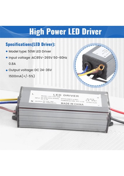 50W LED Sürücü Güç Kaynağı Adaptörü + 50W LED Çip Ampul Enerji Tasarrufu (Yurt Dışından) indirimleri