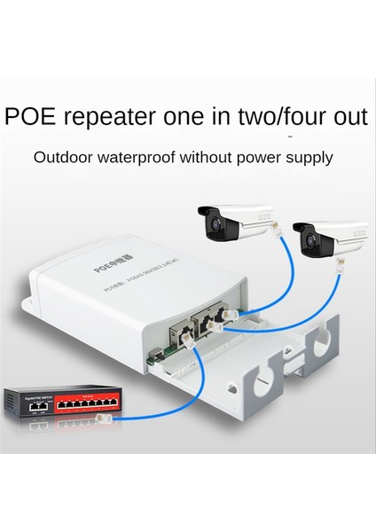 In 2 Out Port Poe Tekrarlayıcı Ağ Genişletici 100MBPS IEEE802.3AF/AT (Yurt Dışından)