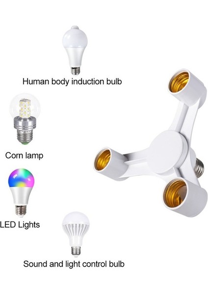3'ü 1 Arada E27'DEN E27'YE Genişletilmiş LED Ampul Ampul Soketi Ayırıcı Adaptörü (Yurt Dışından) indirimleri