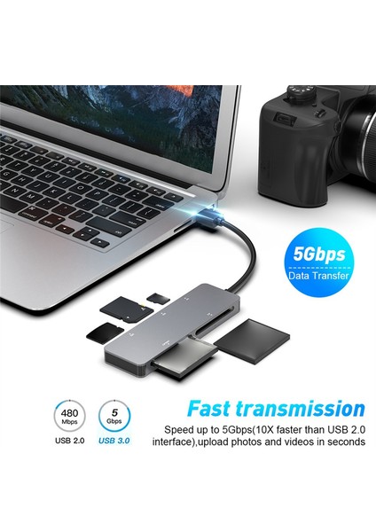 USB 3.0 Cfast/cf/xd/sd/tf 5'i 1 Arada USB Kart Okuyucu 5gbps Pc Dizüstü Bilgisayar Için (Yurt Dışından)