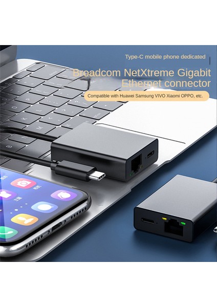 Type C - Ethernet Adaptörü 4K USB Dock Adaptörü Pc Dizüstü Bilgisayar Için (Yurt Dışından)