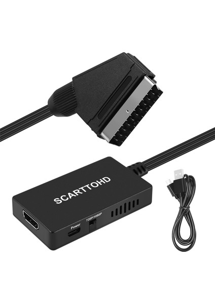 Scart - HDMI Dönüştürücü HDMI Kablolu Hd Adaptör 720P 1080P (Yurt Dışından)