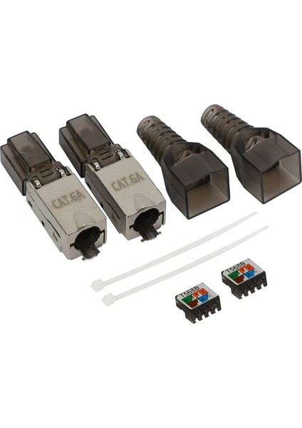 Adet CAT6A Korumalı Kristal Kafa RJ45 Konnektör Modülü Aletsiz (Yurt Dışından)