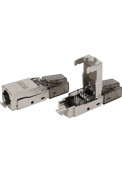 Adet CAT6A Korumalı Kristal Kafa RJ45 Konnektör Modülü Aletsiz (Yurt Dışından)