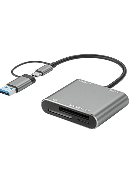 5'i 1 Arada USB 3.0 Bellek Kartı Okuyucu Usb-C'den Tf Sd'ye Xqd Kart Okuyucu Adaptörü (Yurt Dışından)