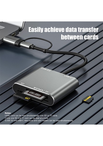 5'i 1 Arada USB 3.0 Bellek Kartı Okuyucu Usb-C'den Tf Sd'ye Xqd Kart Okuyucu Adaptörü (Yurt Dışından)