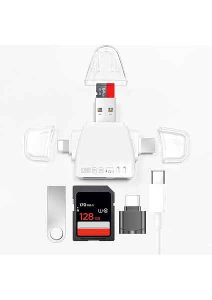 Kart Okuyucu Çok Fonksiyonlu Evrensel Telefon Bilgisayar Adaptörü Siyah (Yurt Dışından)