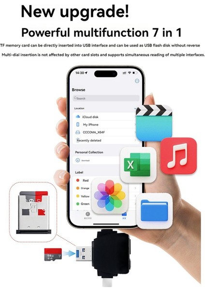 Kart Okuyucu Çok Fonksiyonlu Evrensel Telefon Bilgisayar Adaptörü Siyah (Yurt Dışından)