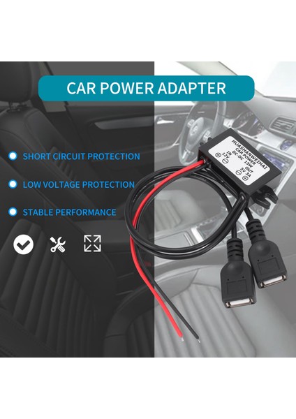 Dc Dönüştürücü 12V Ila 5V 3A Çift 2 USB (Yurt Dışından)