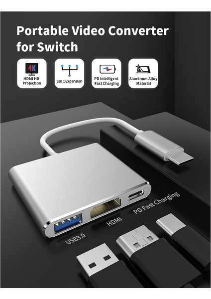 Nintendo Switch Için 4K HDMI Uyumlu Adaptör 1080P Video Dönüştürücü (Yurt Dışından) fiyatları