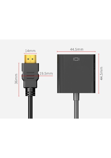 1080P HDMI Uyumlu VGA Dönüştürücü HDMI Dizüstü Bilgisayar Projektörü Için (Yurt Dışından)