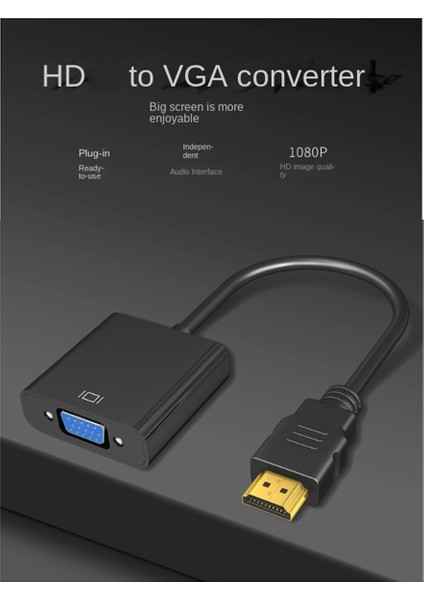 1080P HDMI Uyumlu VGA Dönüştürücü HDMI Dizüstü Bilgisayar Projektörü Için (Yurt Dışından)