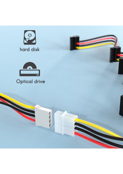 One-Point-Five Sabit Sürücü Optik Sürücü Evrensel Sata Güç Kablosu (Yurt Dışından)