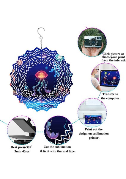 Süblimasyon Rüzgar Döndürücü Boşlukları 3D Döndürücüler Asılı Rüzgar Heykeli (Yurt Dışından)