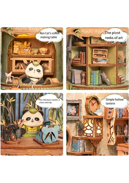 Kendin Yap Kitap Köşesi Seti Sevimli Panda Kitapçı Minyatür Kitap Evi (Yurt Dışından) fırsatları