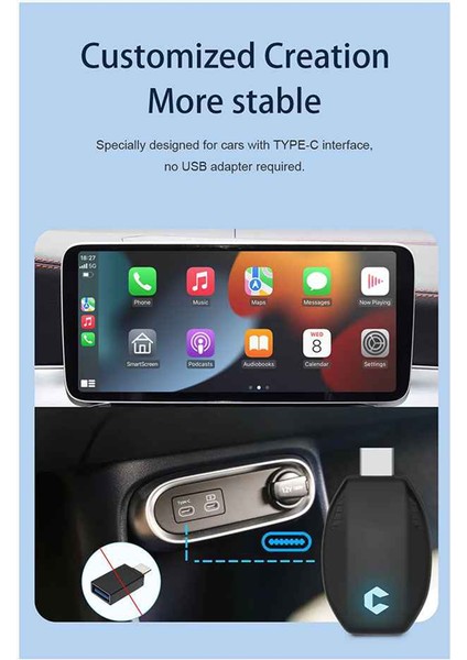 Kabloludan Kablosuza Carplay&android Auto Aı Box 2'si 1 Arada Mini Adaptör (Yurt Dışından) fırsatları