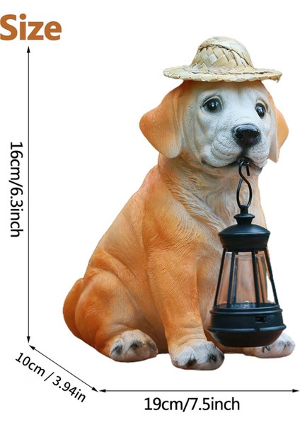 Bahçe Köpek Heykelleri - Hasır Şapkalı ve Güneş Enerjili Sevimli Reçine Köpek Figürleri (Yurt Dışından) fiyatları