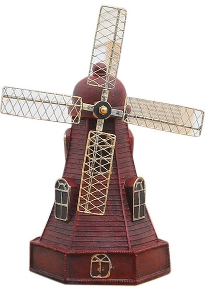 Vintage Reçine Yel Değirmeni Aksesuarları Hollanda Yel Değirmeni Ev Kırmızı (Yurt Dışından)