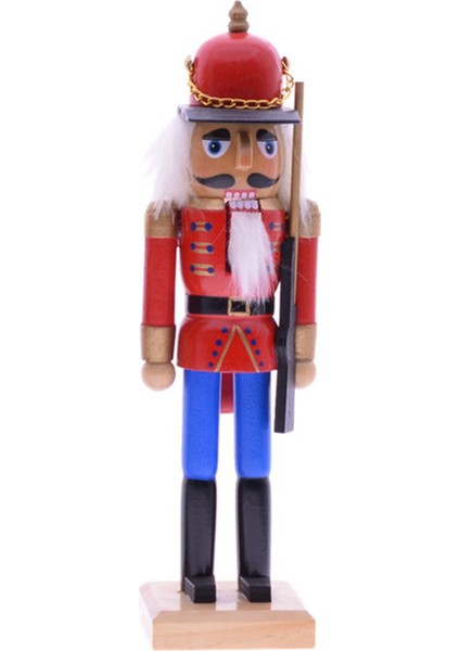 25CM Fındıkkıran Asker Kukla Noel Sahnesi Dekorasyonu Kırmızı (Yurt Dışından)