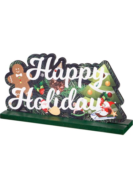 Sevimli Noel Ahşap Süsü Noel Baba Ahşap El Sanatları Ev Partisi Için, B (Yurt Dışından)