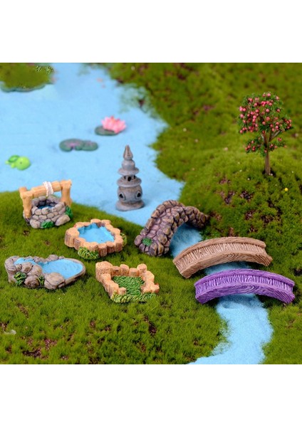 Minyatür Gölet Köprüsü Figürleri Minyatür El Sanatları Peri Bahçesi Dekoru (Yurt Dışından) fiyatları