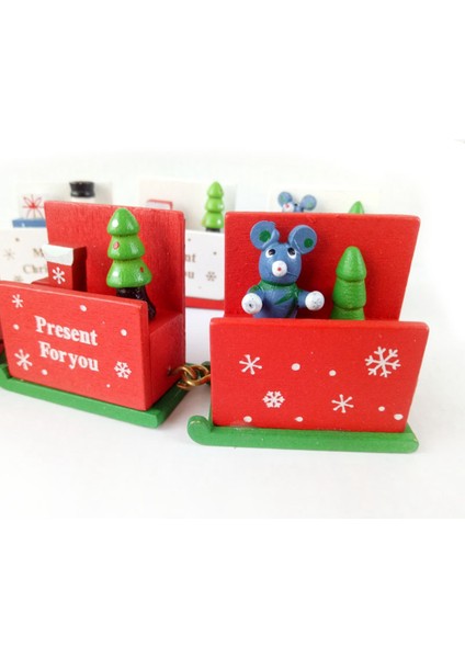 Ahşap Tren Süsü Ev Noel Baba Hediyesi Yeni Yıl Dekoru, E (Yurt Dışından)